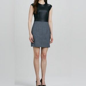 Theory Black and Gray Midi Dress